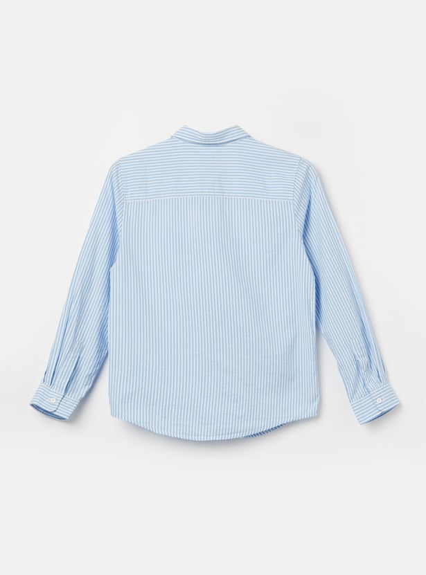 ALLEN SOLLY Boys Striped Slim Fit Shirt