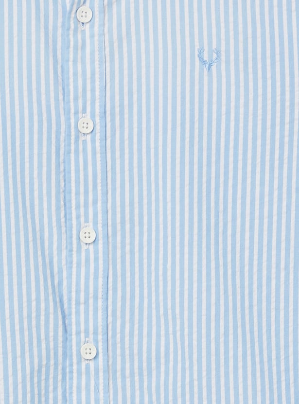 ALLEN SOLLY Boys Striped Slim Fit Shirt