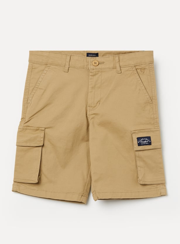 ALLEN SOLLY Boys Solid Cargo Shorts