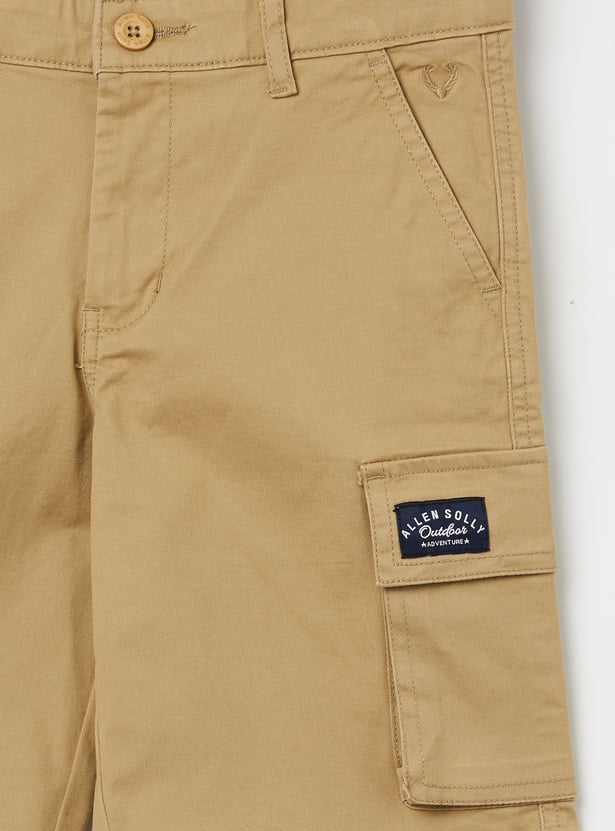 ALLEN SOLLY Boys Solid Cargo Shorts