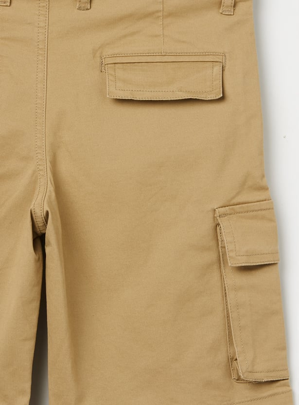 ALLEN SOLLY Boys Solid Cargo Shorts