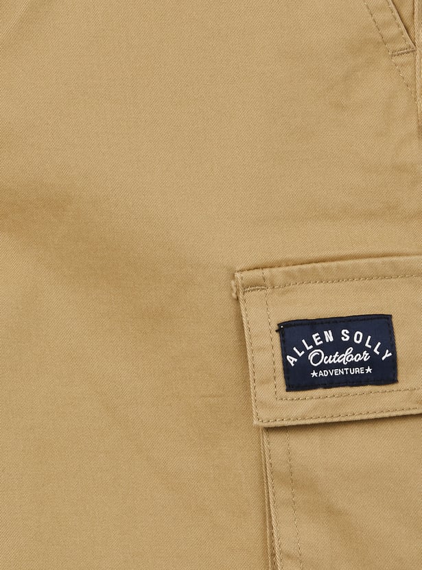 ALLEN SOLLY Boys Solid Cargo Shorts