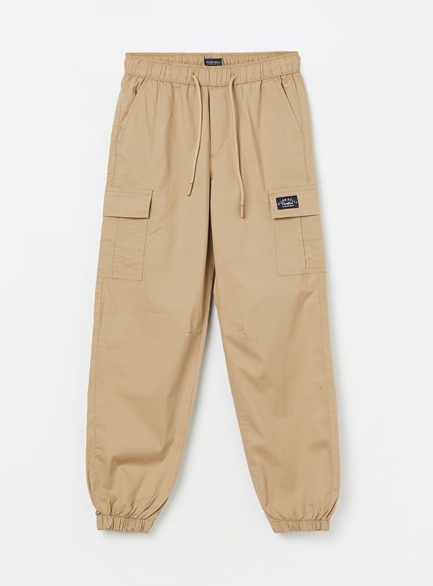 ALLEN SOLLY Boys Solid Cargo Joggers