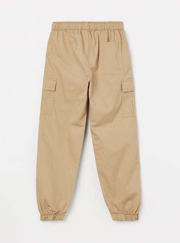 ALLEN SOLLY Boys Solid Cargo Joggers