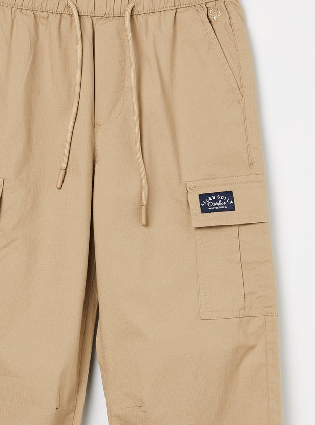 ALLEN SOLLY Boys Solid Cargo Joggers