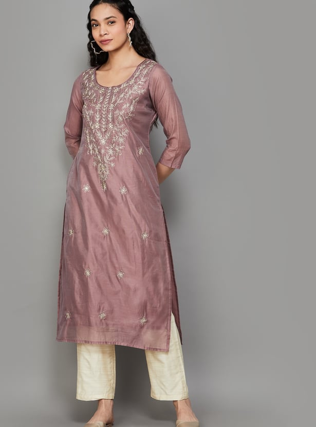 LIBAS Embroidered Straight Kurta