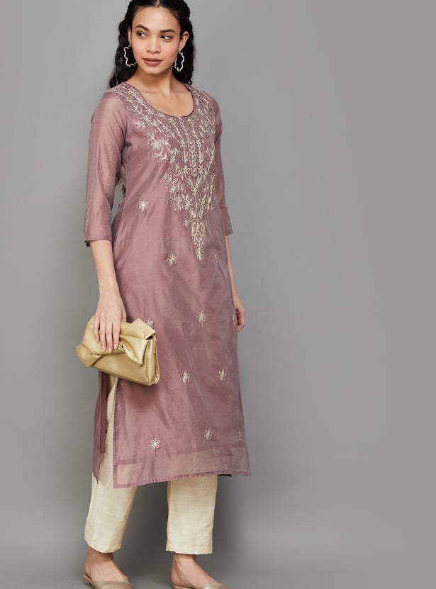LIBAS Embroidered Straight Kurta