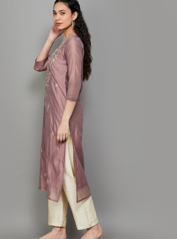LIBAS Embroidered Straight Kurta