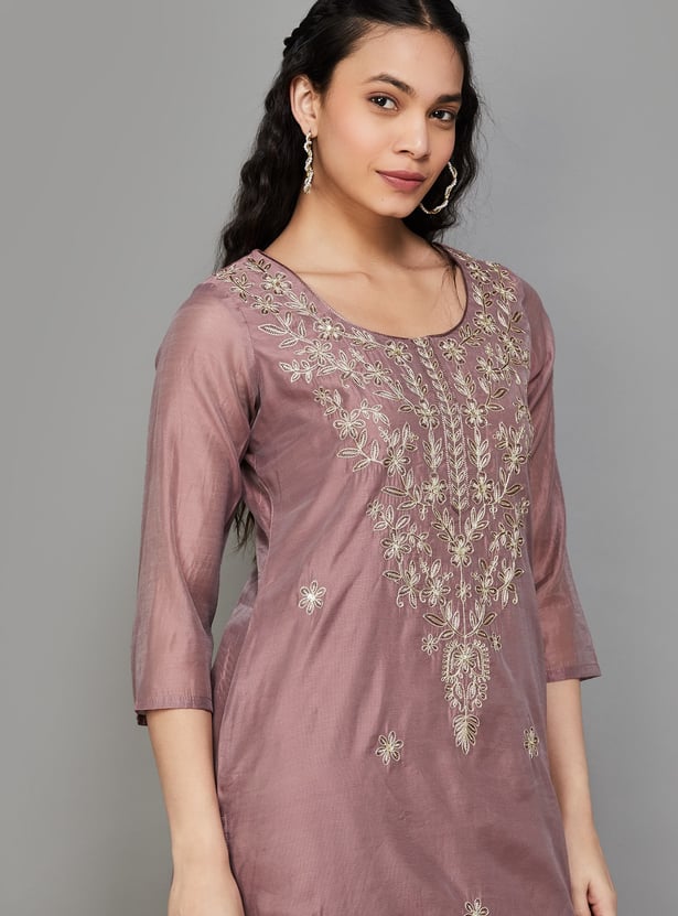 LIBAS Embroidered Straight Kurta