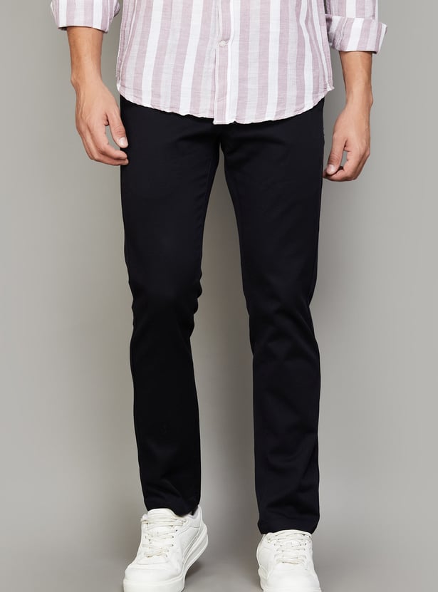 ARROW SPORT Solid Slim Straight Trousers