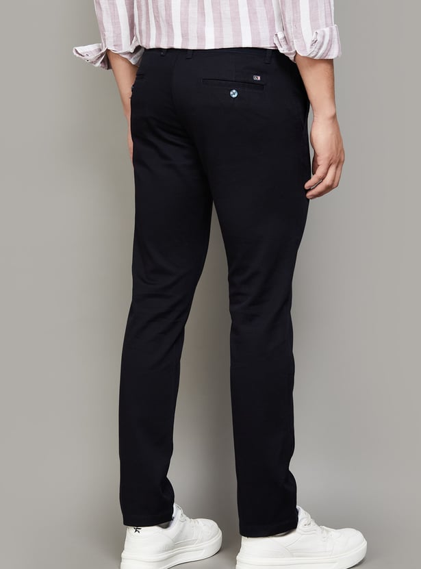 ARROW SPORT Solid Slim Straight Trousers