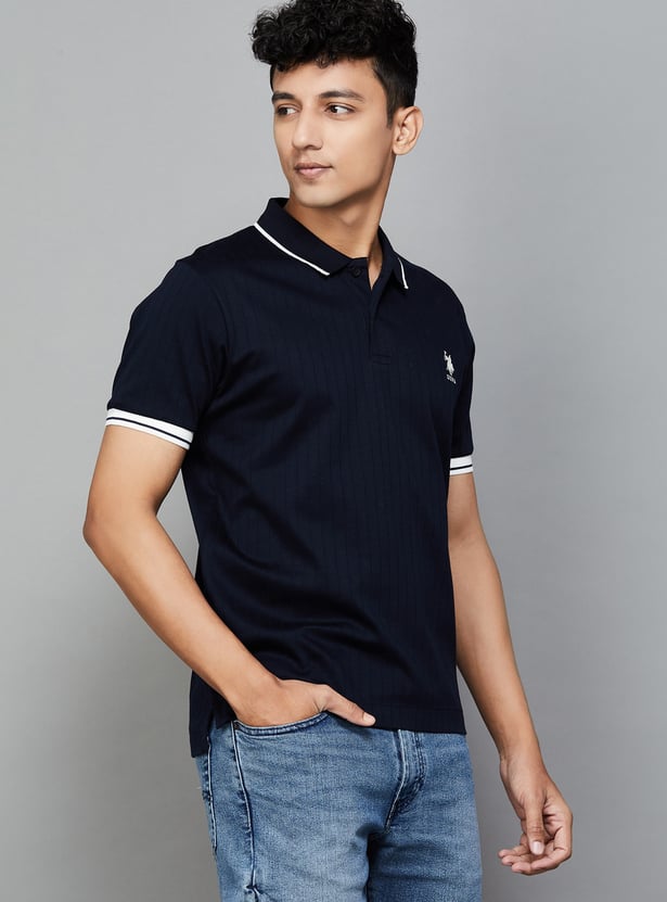 US POLO ASSN Ribbed Polo T-shirt