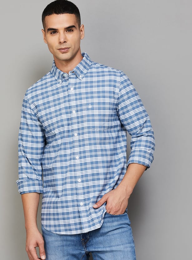 UNITED COLORS OF BENETTON Checked Regular Fit Shirt
