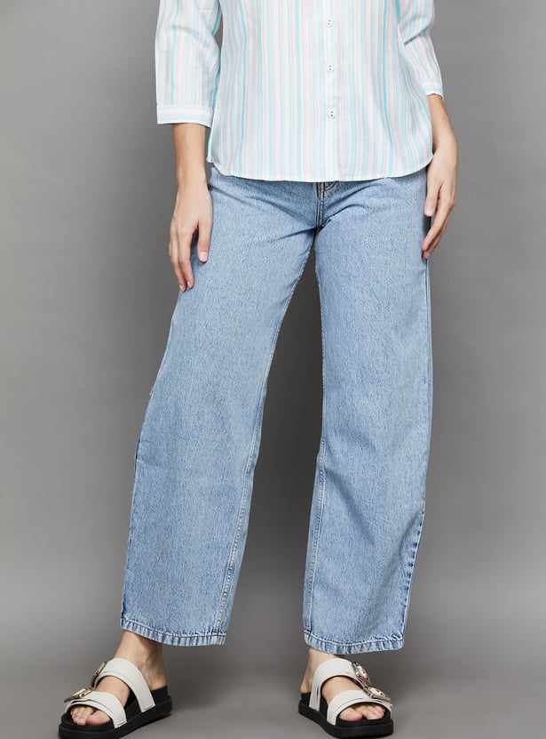 KRAUS Solid Baggy Fit Jeans
