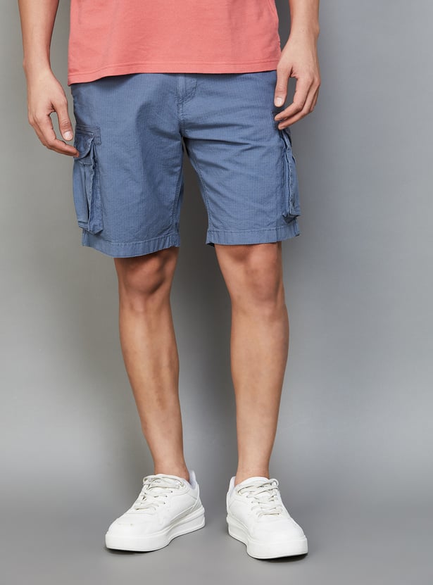 LP JEANS Solid Cargo Shorts