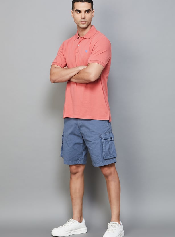 LP JEANS Solid Cargo Shorts