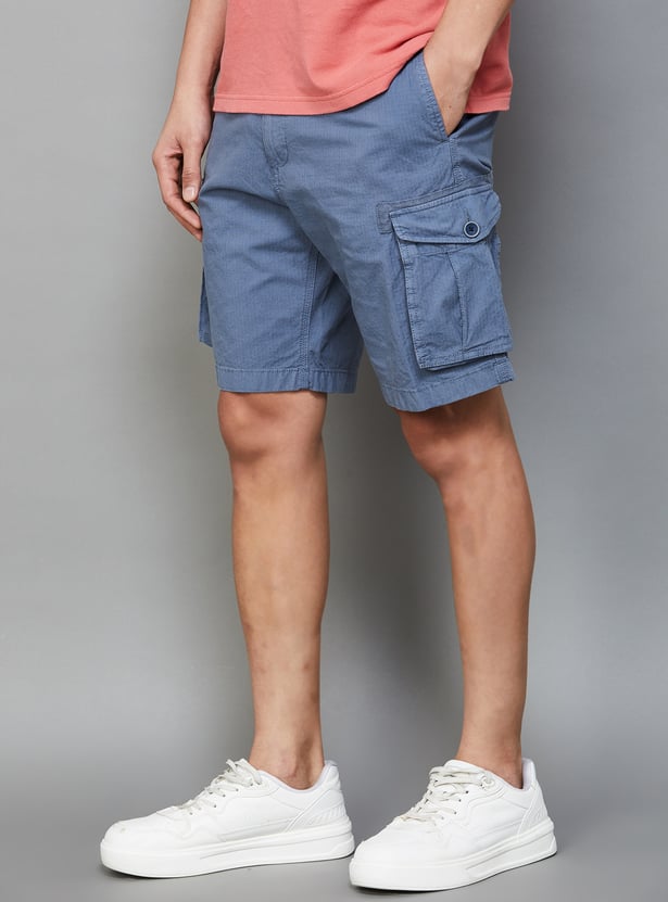 LP JEANS Solid Cargo Shorts