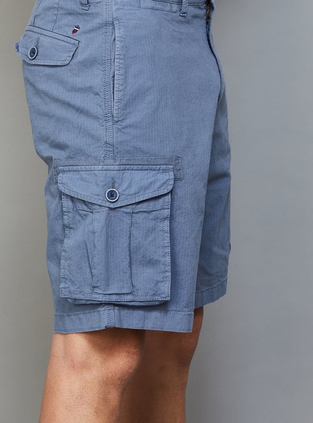 LP JEANS Solid Cargo Shorts