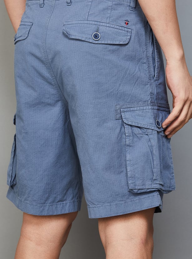 LP JEANS Solid Cargo Shorts