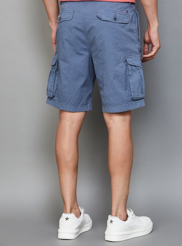 LP JEANS Solid Cargo Shorts