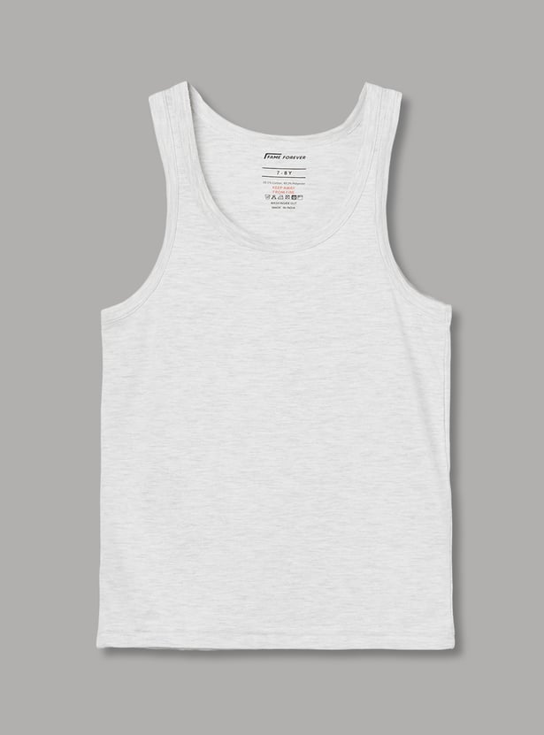 FAME FOREVER Boys Solid Vest - Pack of 2