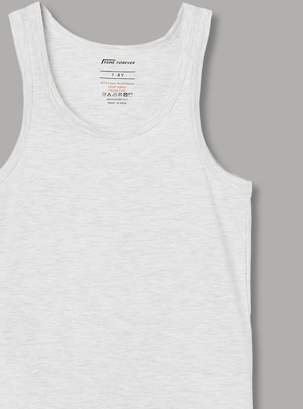 FAME FOREVER Boys Solid Vest - Pack of 2
