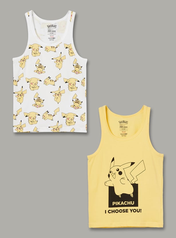 FAME FOREVER Boys Printed Vests - Pack of 2