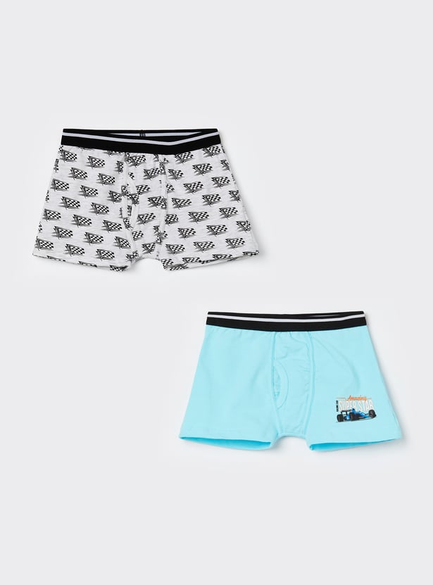 FAME FOREVER Boys Printed Trunks - Pack of 2