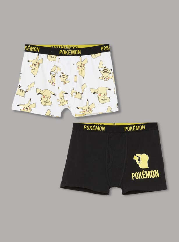 FAME FOREVER Boys Pokemon Printed Boxers - Pack of 2