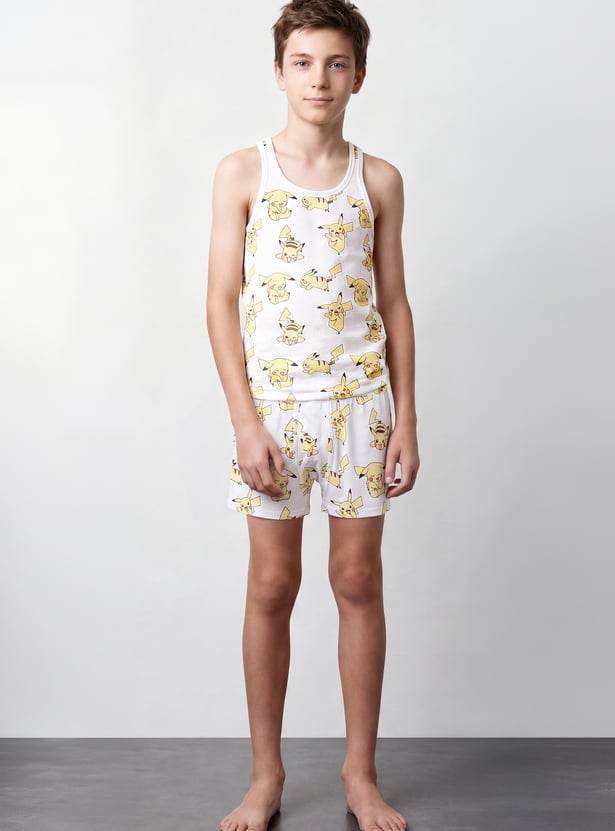 FAME FOREVER Boys Pikachu Print Vests - Pack of 2