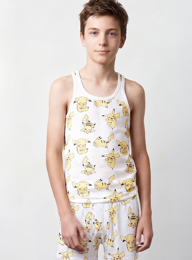 FAME FOREVER Boys Pikachu Print Vests - Pack of 2