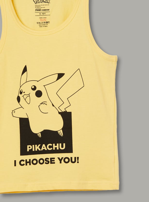 FAME FOREVER Boys Pikachu Print Vests - Pack of 2