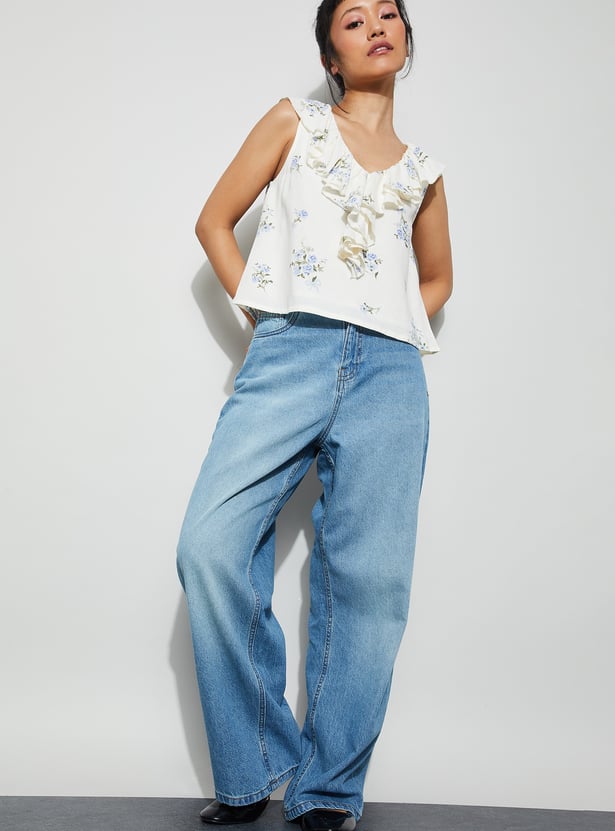 GINGER Solid Woven Jeans