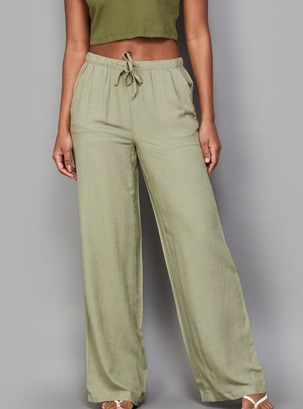 ONLY Solid Wide Leg Trousers