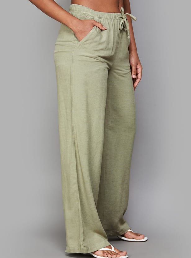 ONLY Solid Wide Leg Trousers