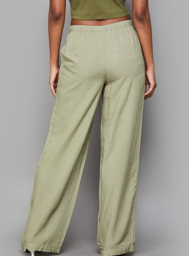ONLY Solid Wide Leg Trousers