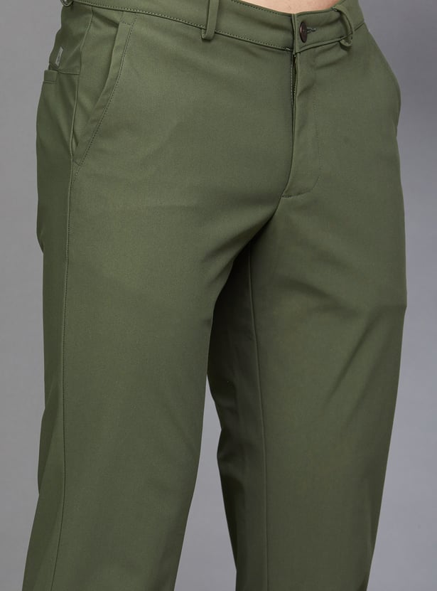 VH SPORTS Solid Slim Straight Trousers