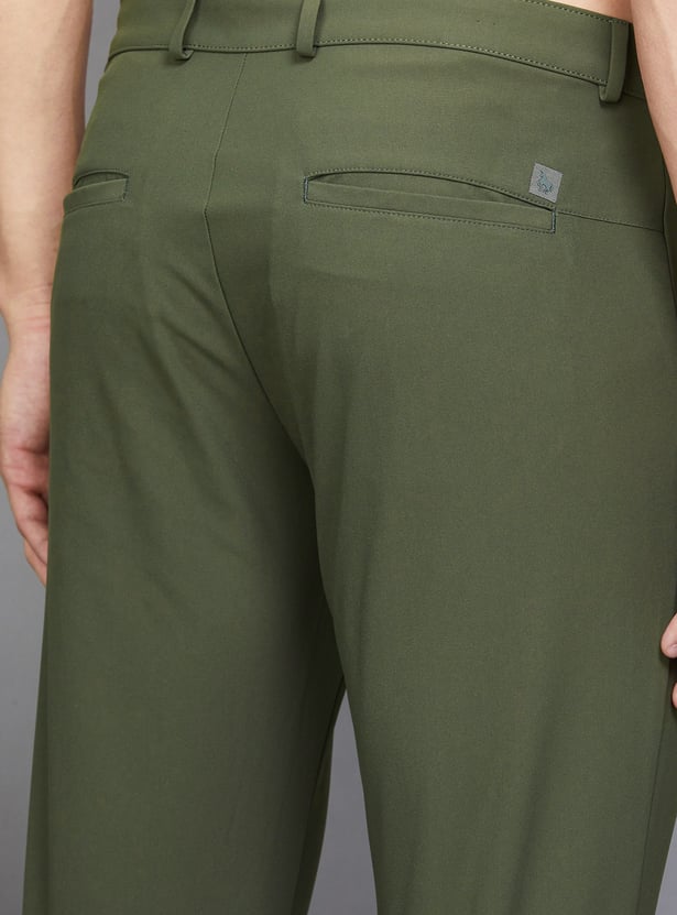 VH SPORTS Solid Slim Straight Trousers