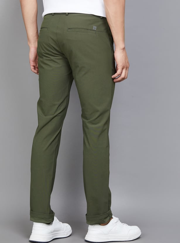 VH SPORTS Solid Slim Straight Trousers