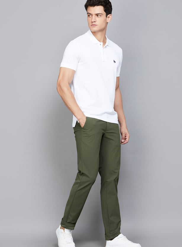 VH SPORTS Solid Slim Straight Trousers