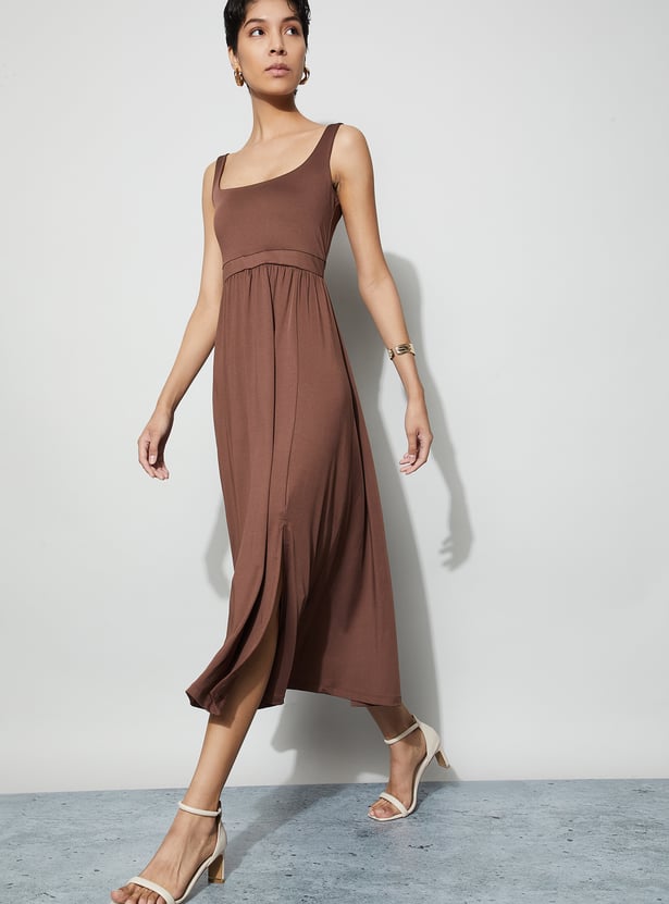 CODE Solid Empire Dress