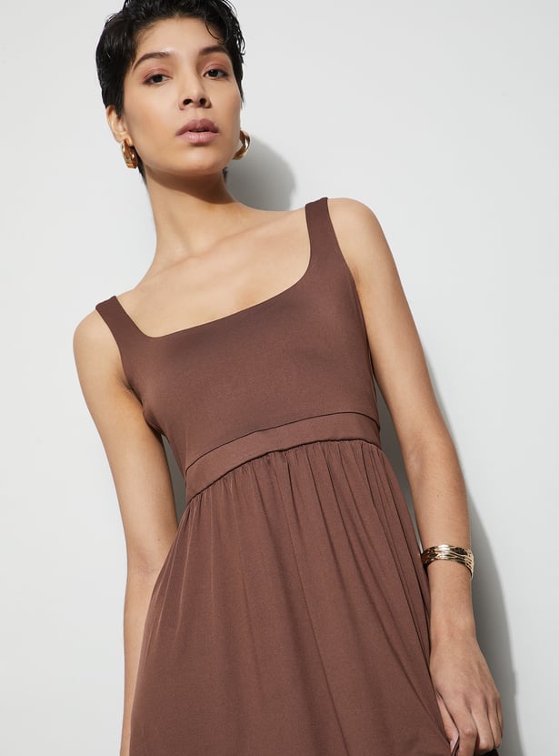 CODE Solid Empire Dress