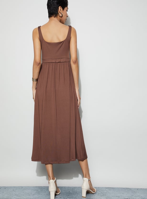 CODE Solid Empire Dress