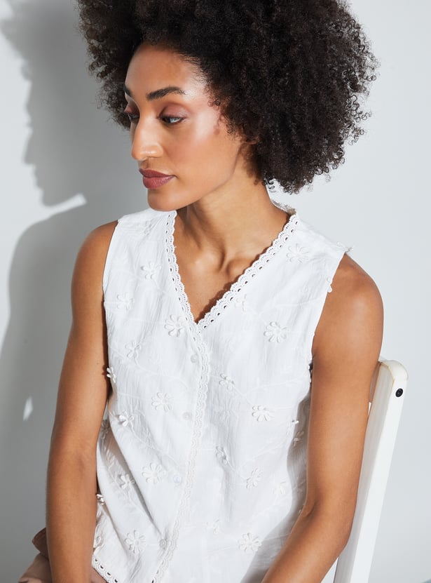 FAME FOREVER Embroidered Top