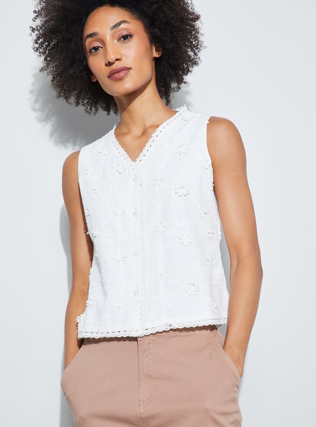 FAME FOREVER Embroidered Top