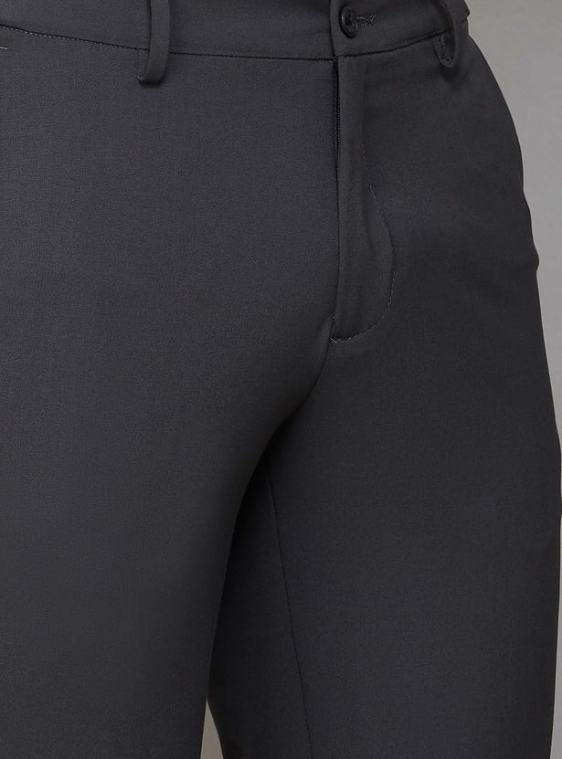 ARROW Solid Slim Straight Formal Trousers