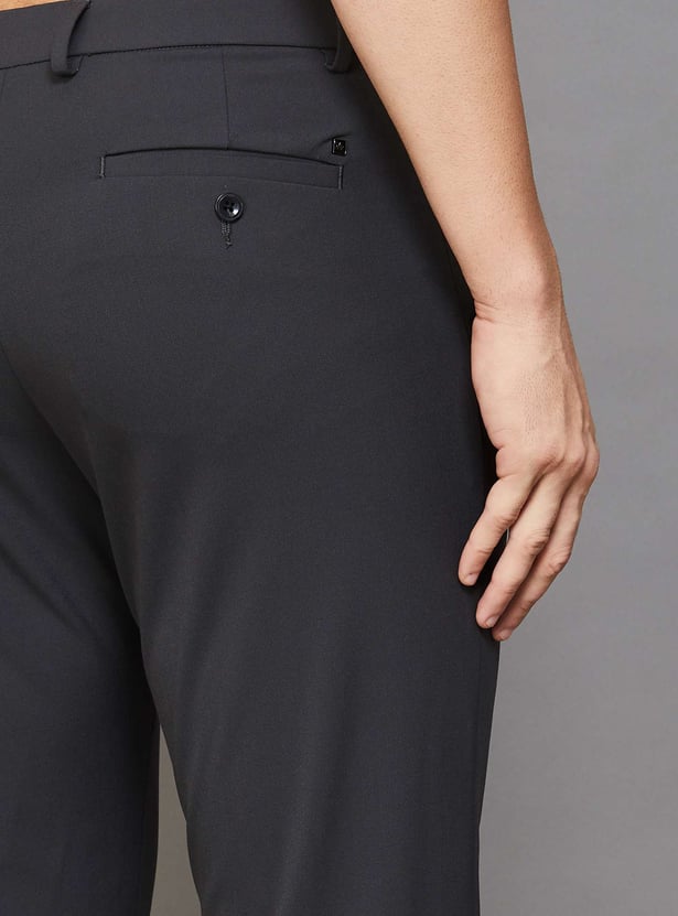 ARROW Solid Slim Straight Formal Trousers