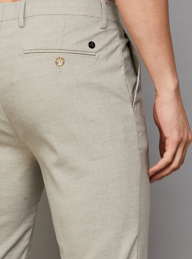 ARROW Solid Slim Straight Formal Trousers