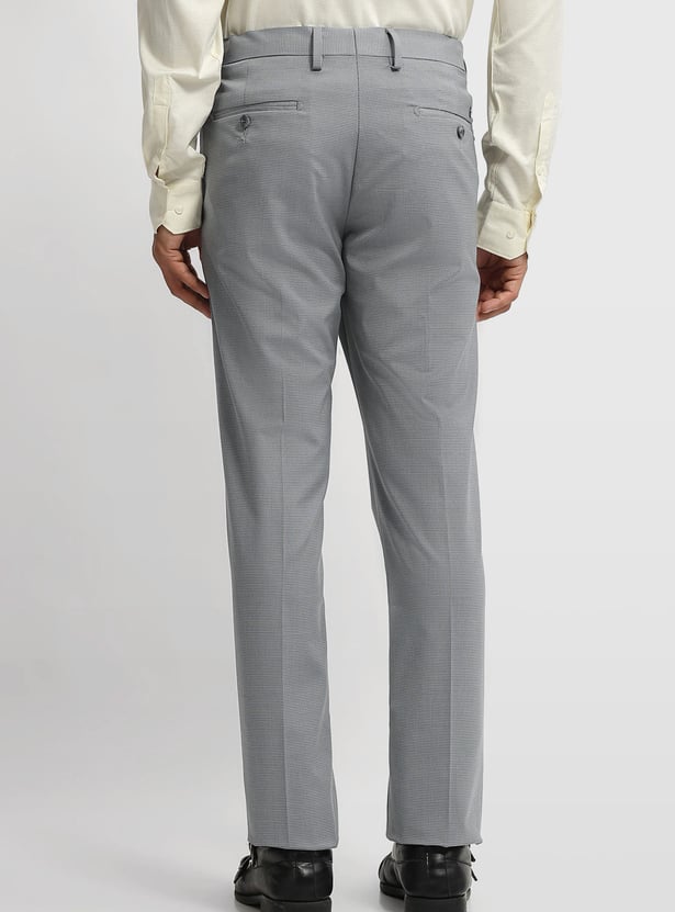 ARROW Textured Slim Straight Formal Trousers