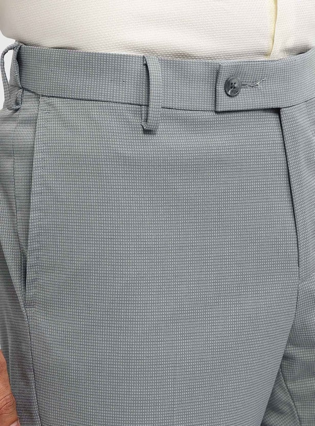 ARROW Textured Slim Straight Formal Trousers